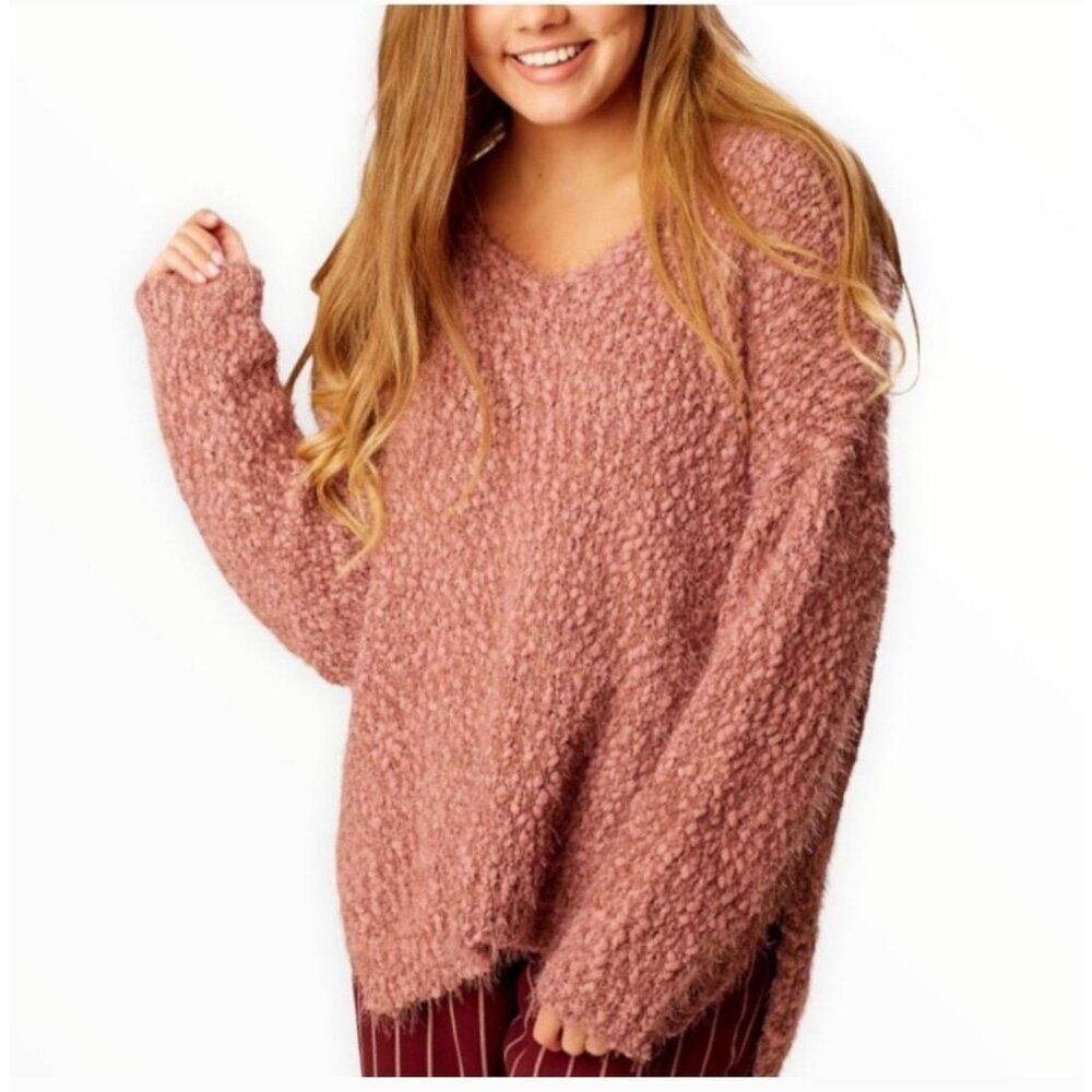 Altar'd State Rose Pink Plush Sweater Size M/L